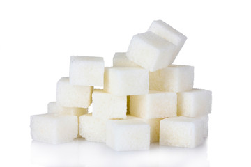 refined sugar isolated on white