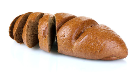 rye sliced bread isolated on white