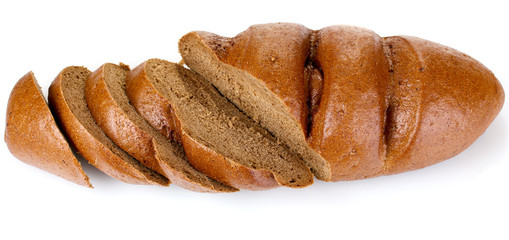 rye sliced bread isolated on white