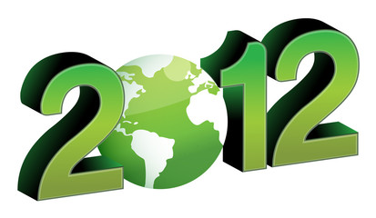 green 2012 year tex illustration design
