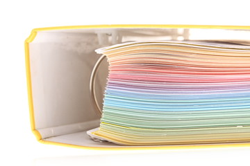 file folder with documents and papers