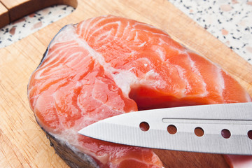 butchering of salmon