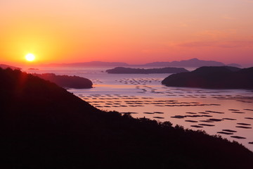 瀬戸内海の朝焼け