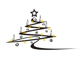 festlich geschmückte tanne