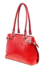 red leather ladies handbag
