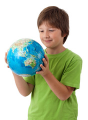 Portrait of happy kids over isolated background