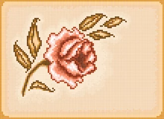 Papier Peint photo Lavable Pixels Fond de pixel floral