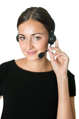 Portrait of smart call center employee