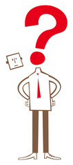 赤いクエスチョンマークのビジネスマン