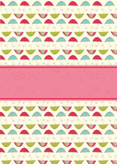 Autumn Cute Umbrella Card with place for your text in vector