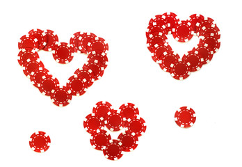 valentine made of poker chips