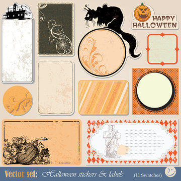 labels and stickers to prepare for the holiday Halloween