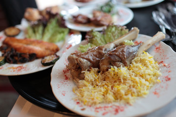 Legs of Lamb with rice