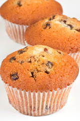 Muffins on a white background