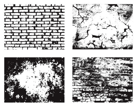 Grunge wall textures set