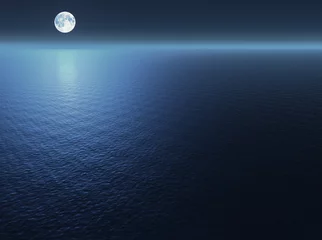 Rolgordijnen Maan boven de zee © Onyshchenko