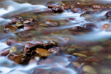Silky water over rocks