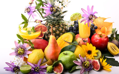 sumptuous arrangement of of many varieties of fruits