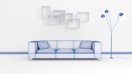 Modern interior composition.