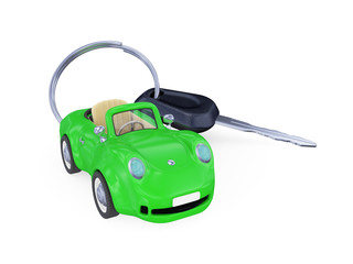 Keys to the car with trinket.