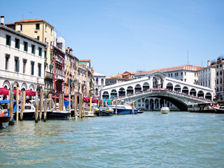 Venice's Grand Canal. Rialto Bridge