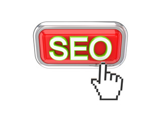 Cursor pushing red SEO button.