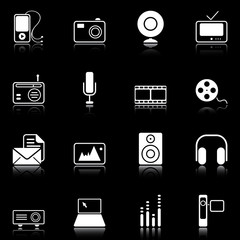Mass Media icons - black series