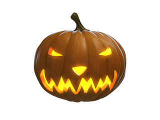 happy helloween pumpkin isolated on white