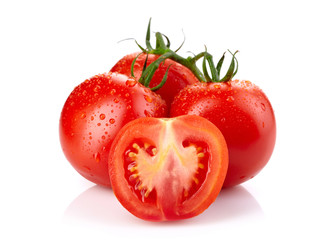 Tomatoes isolated on white