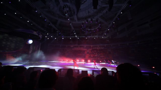Actors perform during ice show