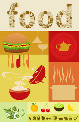 Set design of elements on a theme meal