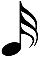 Fototapeta premium Thirty-second note on a white background