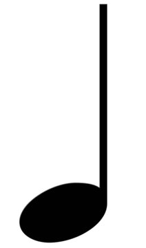 Quarter note on a white background