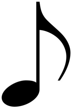 Eighth note on a white background