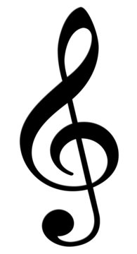 Treble clef on a white background
