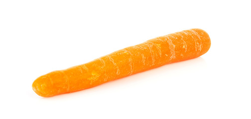 one fresh carrot over white background