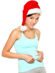 Christmas fitness woman - funny weight loss concept