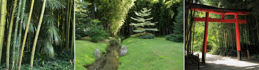 tryptique sur le thème de l'eau et jardin zen