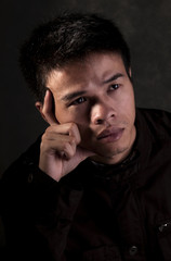 Chinese Man Thinking