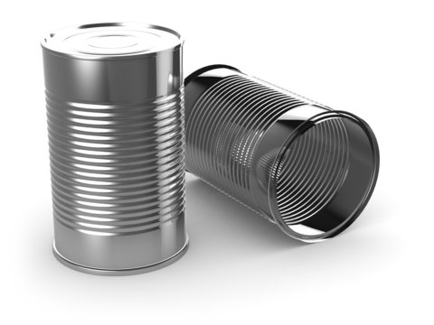 3d Two tin cans one empty