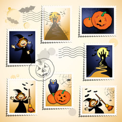 Obraz premium Halloween stamps set