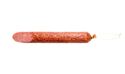 one salami sausage with section