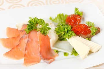 appetizer with smoked salmon