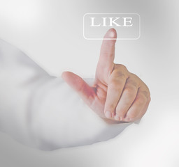 pressing like button