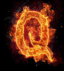 Burning fire font