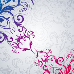 Abstract vector floral background with east flowers.