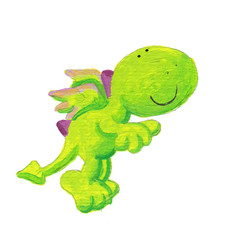 Cute little dragon jumping