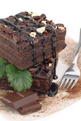 Chocolate cake on a plate