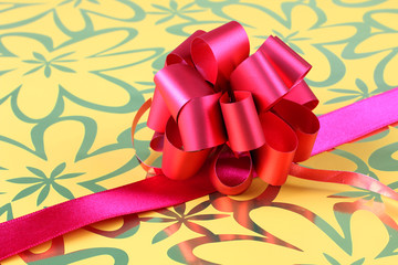 Bow red and color paper