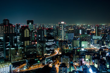 Fototapeta na wymiar Osaka Skyline at night